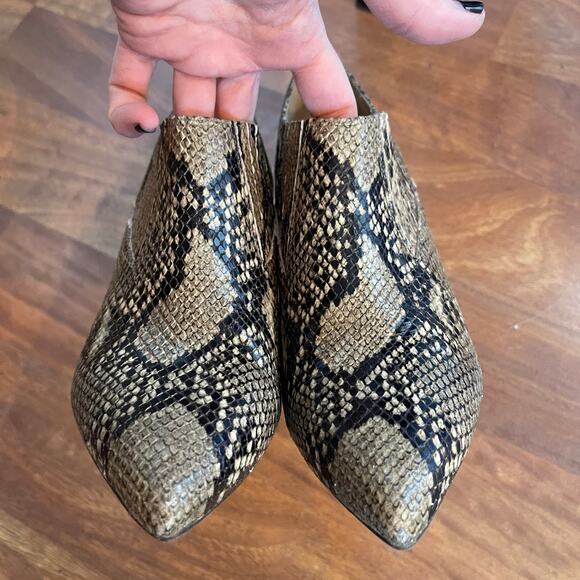 INEZ Marisol 90 in Natural Snake Emboss Ankle Boot Bootie Sz 9 Tan Black Python - Picture 10 of 16